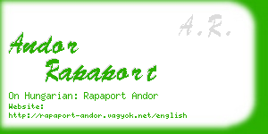 andor rapaport business card